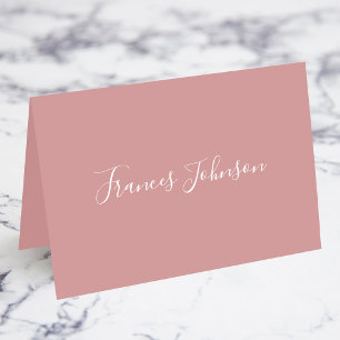 Cartes de nom élégantes rose poussiéreux