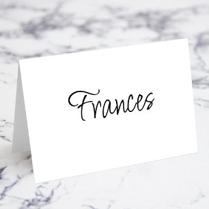 Cartes de nom individuel de lieu à l'écriture mode