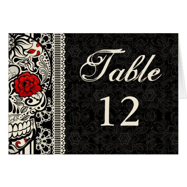 Cartes de nombre de Tableau de crâne de sucre et (Devant horizontal)