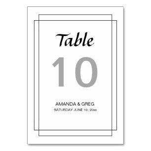 Cartes de nombre de Tableau de mariage