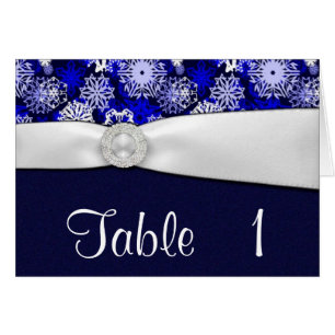 Cartes de nombre de Tableau de mariage de flocon