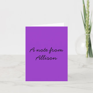 Cartes de note d'Allison