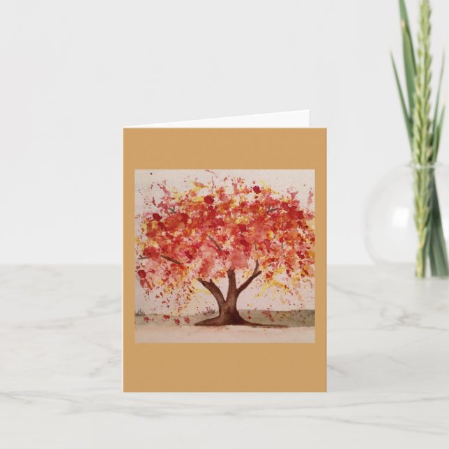 Cartes de note d'arbre d'automne (Devant)