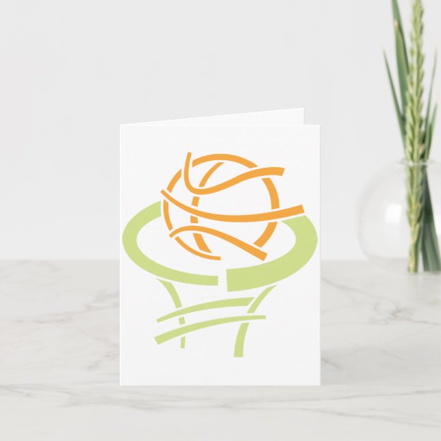 Cartes de note de basket-ball et de filet (Devant)