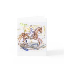 Cartes de note de "danse".  Aquarelle de cheval et