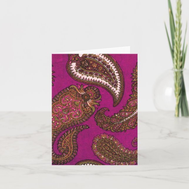 Cartes de note de Fuscia Paisley (Devant)