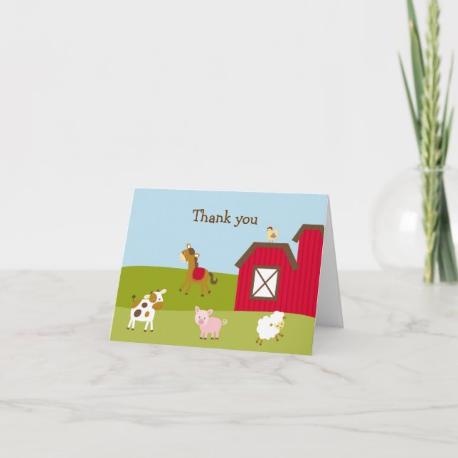 Cartes de note de Merci de basse-cour d'animal de (Devant)