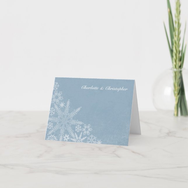 Cartes de note de Merci de flocons de neige (Devant)