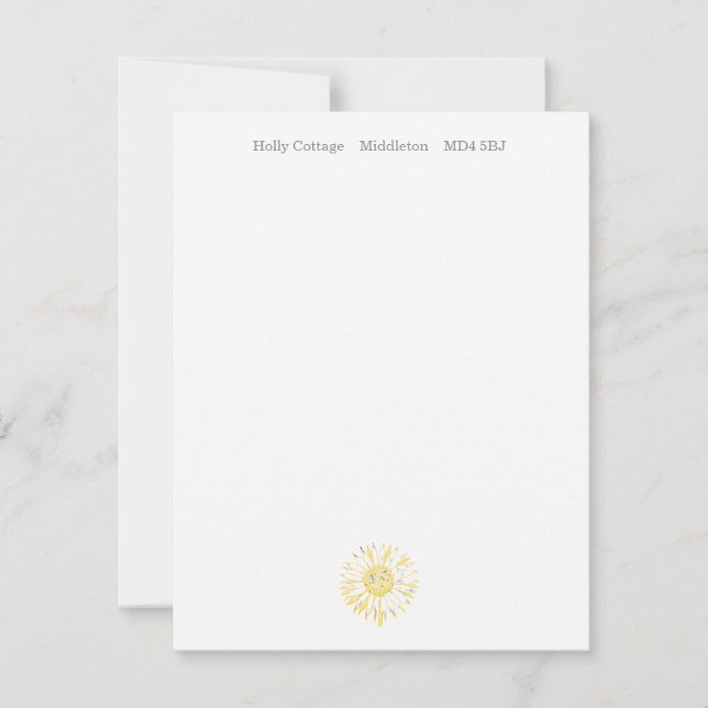 Cartes de note jaunes de tournesol (Devant)