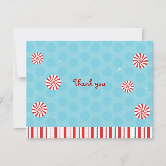 Cartes de note plates de Merci de menthe poivrée (Devant)
