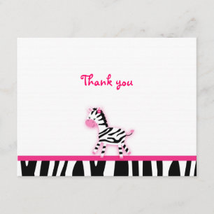 Cartes de note roses douces de Merci de zèbre