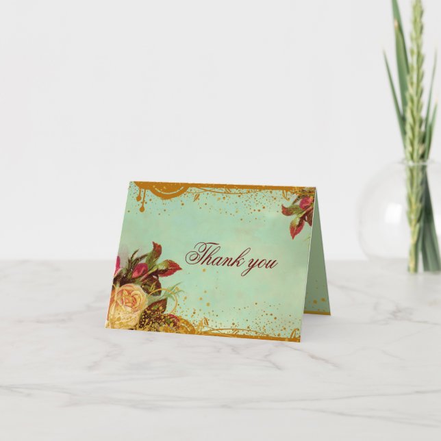 Cartes de note roses victoriennes (Devant)