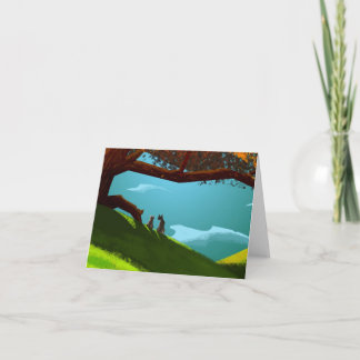 Cartes de note rouges d'arbres