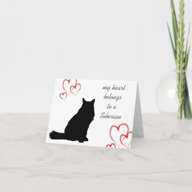 Cartes de note sibériennes de chat (Devant)
