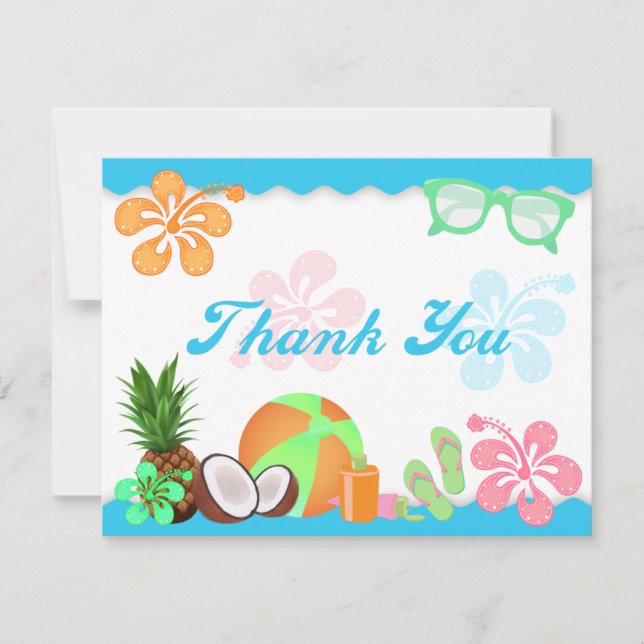 Cartes de note tropicales de Merci d'amusement (Devant)