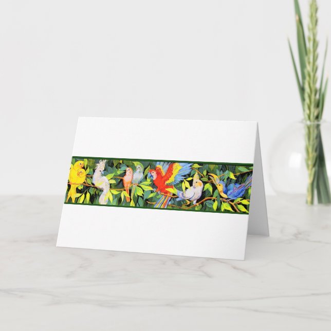 Cartes de note tropicales d'oiseau (Devant)