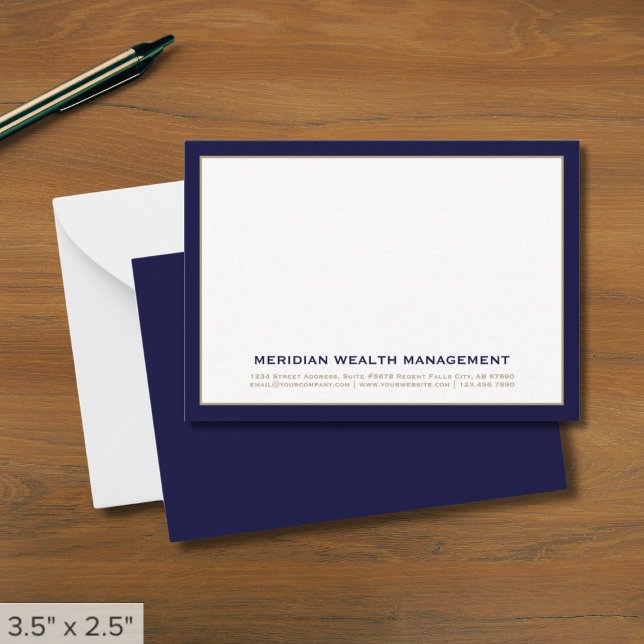 Cartes de notes commerciales avec bordure bleue ma (Créateur téléchargé)