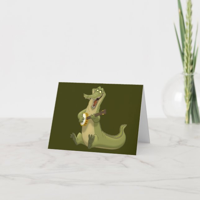 Cartes de notes de banjo-Strummin' Gator (Devant)