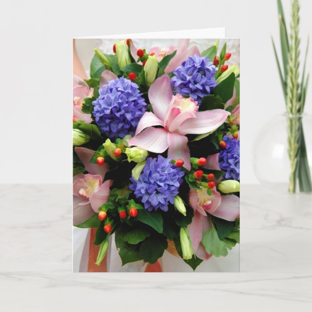 Cartes de notes de bouquet floral mariage (Devant)