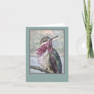 Cartes de notes de colibri aquarelle. Art original