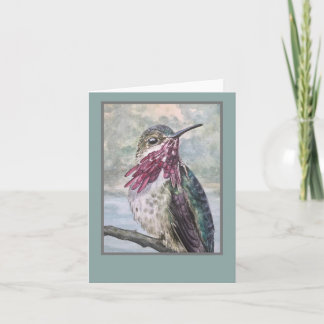 Cartes de notes de colibri aquarelle. Art original