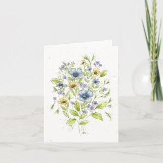 Cartes de notes de couleur aquarelle pour fleurs s