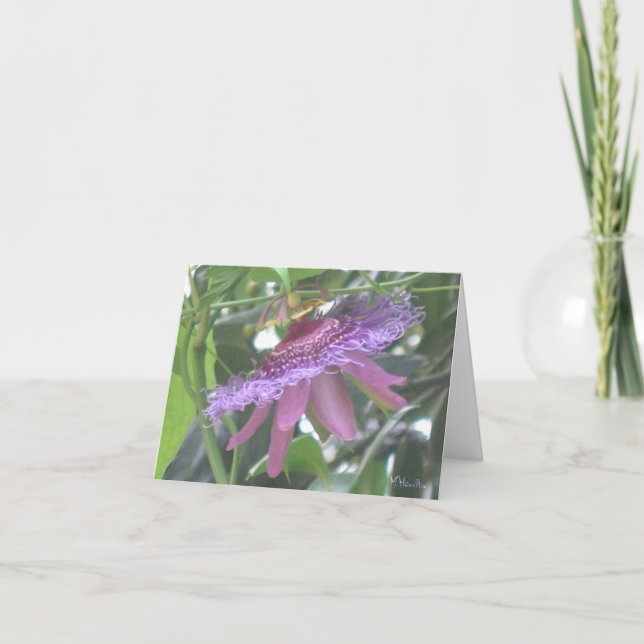 Cartes de notes de fleurs de passion violette (Devant)