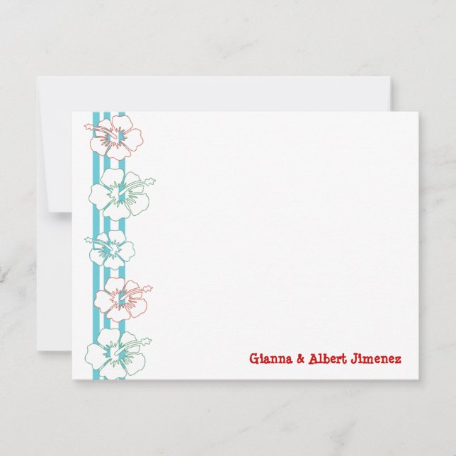 Cartes de notes de fleurs Hibiscus | cartes de rem (Devant)