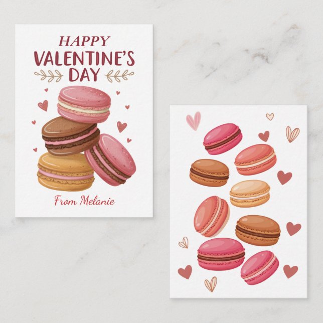Cartes de notes de la Saint-Valentin pour enfants  (Devant / Derrière)