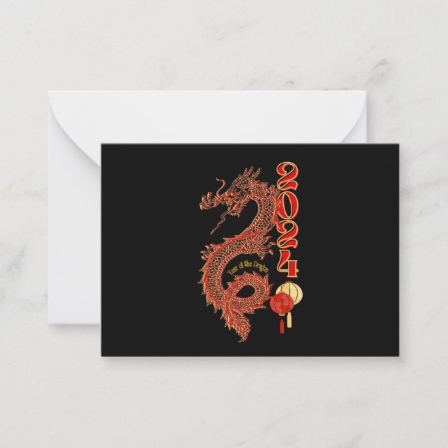 Cartes de notes de l'année 2024 du Dragon (Devant)