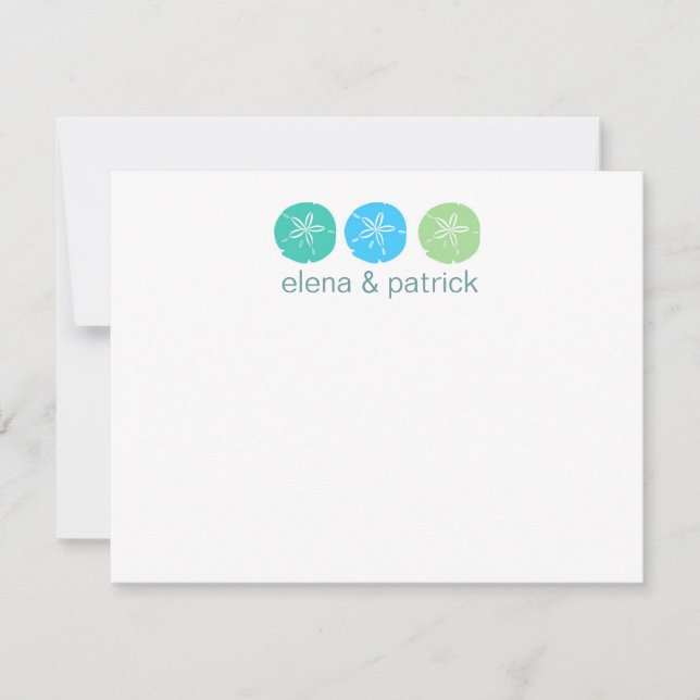 Cartes de notes de mariage sur la plage (Devant)