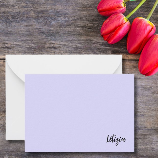 Cartes de notes de nom manuscrites Lavender (Créateur téléchargé)