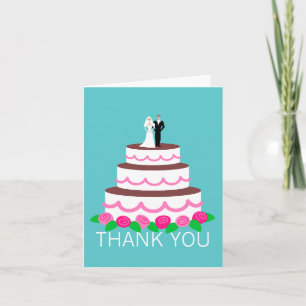 Cartes de notes de remerciement de gâteau mariage