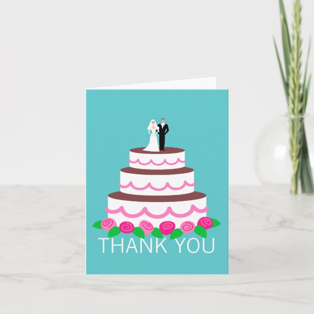 Cartes de notes de remerciement de gâteau mariage (Devant)