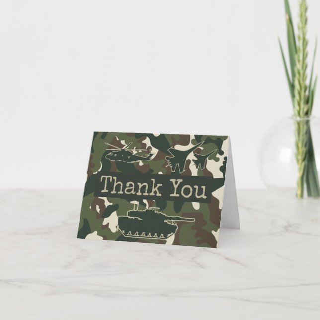 Cartes de notes de remerciement pour Camo Militair (Devant)
