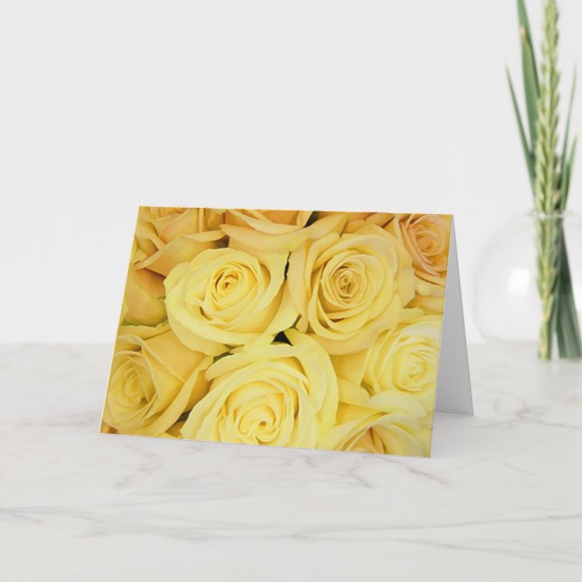 Cartes de notes de roses JAUNES (Devant)
