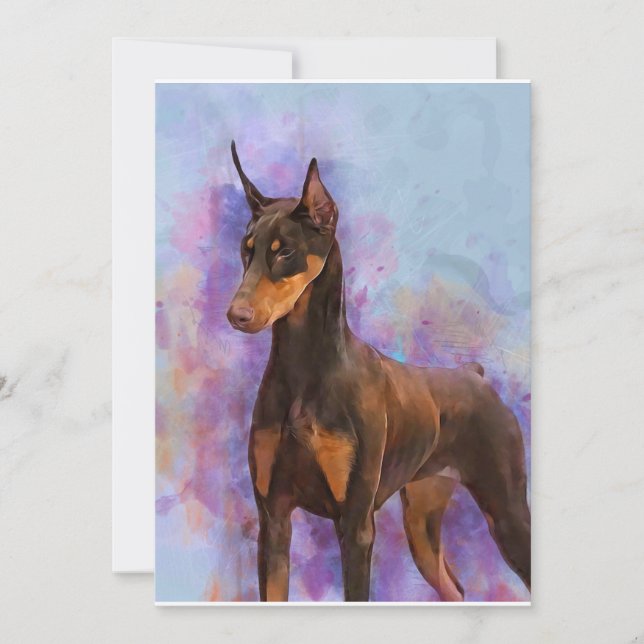 Cartes de notes - Doberman rouge sur Arrière - pla (Devant)