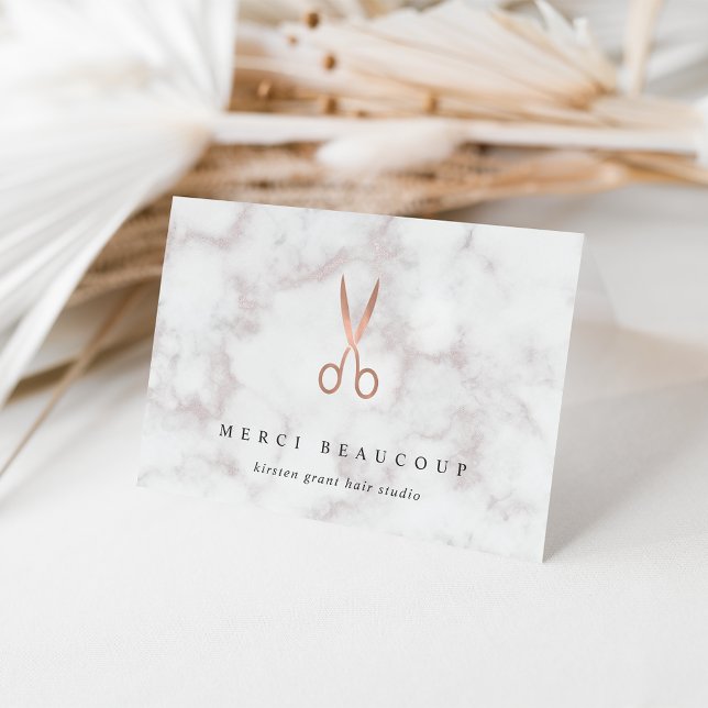 Cartes de notes du logo du Salon Rose et en marbre (Créateur téléchargé)