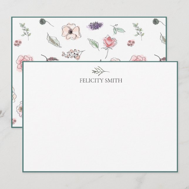 Cartes de notes Elégant Appartement Moderne Folio  (Devant / Derrière)