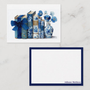 Cartes de notes élégantes à monogramme floral pour