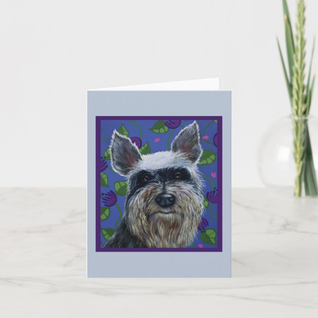 Cartes de notes en blanc Schnauzer (Devant)