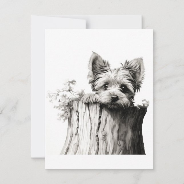 Cartes de notes en blanc Yorkie (Devant)