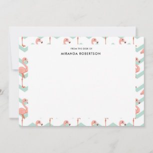 Cartes de notes estivales Flamants roses