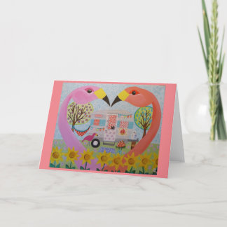 Cartes de notes "Flamants roses en amour chez Vint