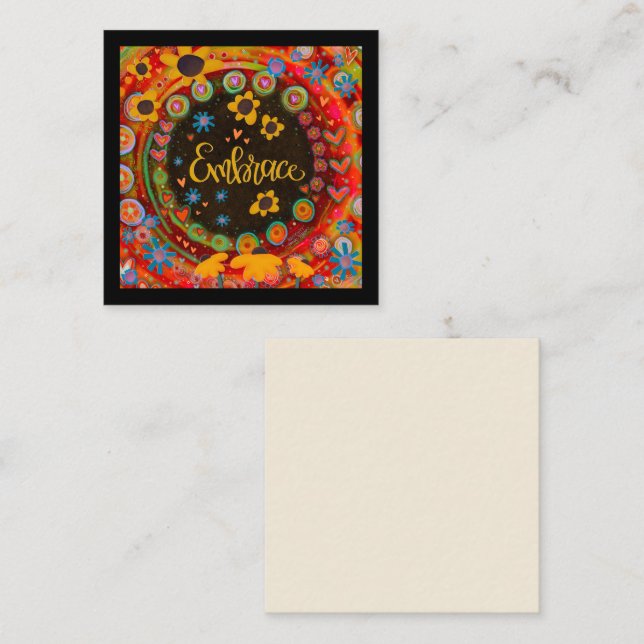 Cartes de notes florales amusantes (Devant / Derrière)