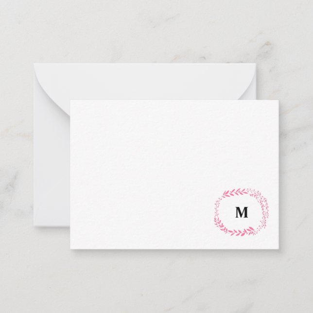 Cartes de notes florales roses (Devant)