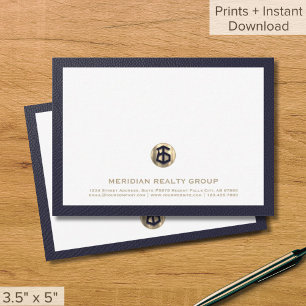 Cartes de notes immobilières du logo Gold professi