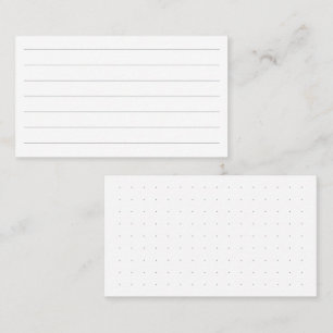 Cartes de notes lignées et à grille de points pour