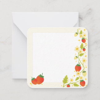 Cartes de notes mignonnes en forme de fraise