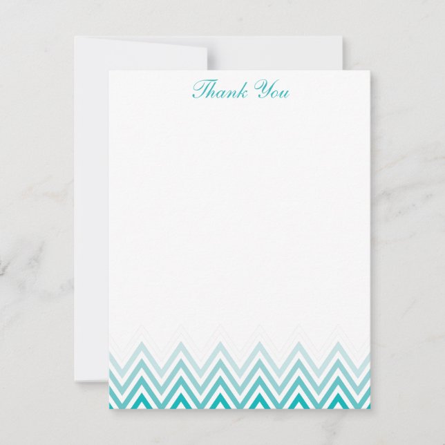 Cartes de notes ombrées Aqua Chic Chevrons (Devant)